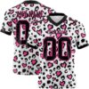 3DPattern7818 Custom White Black-Pink 3D Pattern Leopard Print Authentic Football Jersey