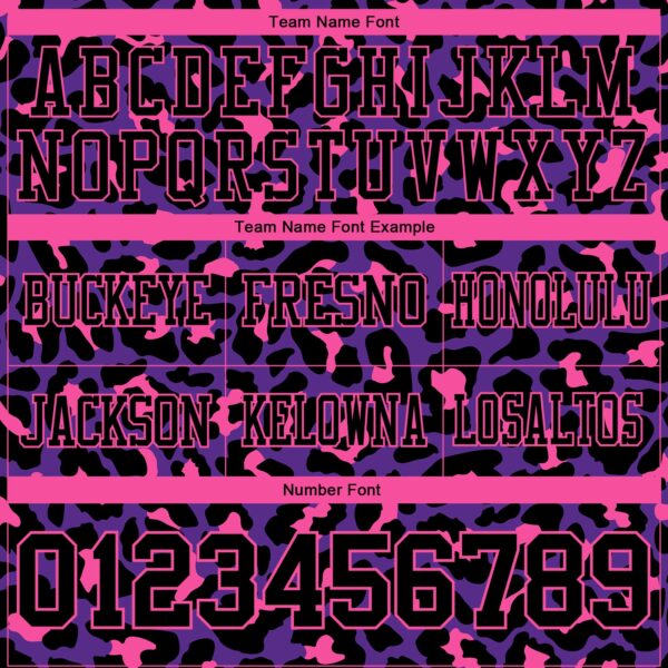 3DPattern7819-3 Custom Purple Black-Pink 3D Pattern Leopard Print Authentic Football Jersey