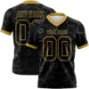 Custom Black Old Gold 3D Pattern Billiards Snooker 8 Ball Authentic Football Jersey