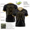 Custom Black Old Gold 3D Pattern Billiards Snooker 8 Ball Authentic Football Jersey
