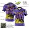 3DPattern7821-2 Custom Purple Black-Yellow 3D Pattern Sun Beach Hawaii Palm Trees Authentic Football Jersey