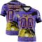 3DPattern7821 Custom Purple Black-Yellow 3D Pattern Sun Beach Hawaii Palm Trees Authentic Football Jersey