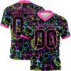 Custom Graffiti Pattern Black-Pink 3D Pattern Neon Splash Authentic Football Jersey