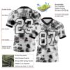 Custom Tie Dye White-Black 3D Pattern Authentic Football Jersey