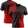 3DPattern8665 Custom Black Red 3D Pattern Abstract Brush Stroke Authentic Football Jersey