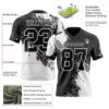 Custom Black White 3D Pattern Abstract Brush Stroke Authentic Football Jersey