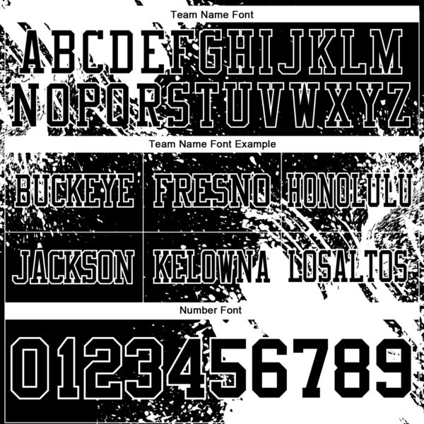 Custom Black White 3D Pattern Abstract Brush Stroke Authentic Football Jersey