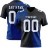 Custom Black White-Royal 3D Pattern Abstract Brush Stroke Authentic Football Jersey