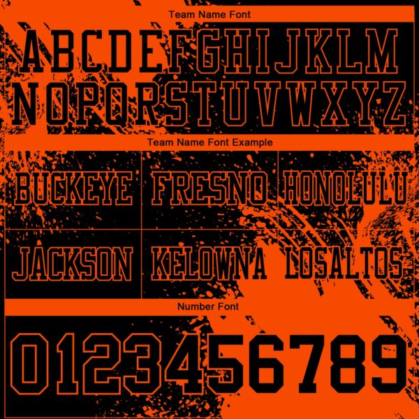 3DPattern8668-2 Custom Black Orange 3D Pattern Abstract Brush Stroke Authentic Football Jersey