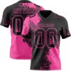 3DPattern8669 Custom Black Pink 3D Pattern Abstract Brush Stroke Authentic Football Jersey