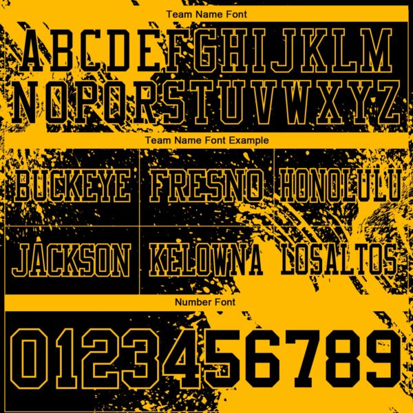 Custom Black Gold 3D Pattern Abstract Brush Stroke Authentic Football Jersey