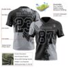 Custom Black Gray 3D Pattern Abstract Brush Stroke Authentic Football Jersey