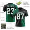 Custom Black White-Kelly Green 3D Pattern Abstract Brush Stroke Authentic Football Jersey