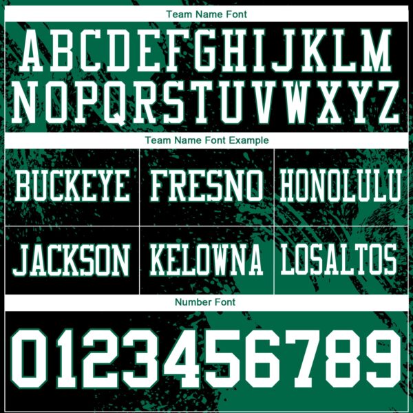 Custom Black White-Kelly Green 3D Pattern Abstract Brush Stroke Authentic Football Jersey