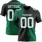 3DPattern8674 Custom Black White-Kelly Green 3D Pattern Abstract Brush Stroke Authentic Football Jersey