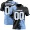 3DPattern8675 Custom Black White-Light Blue 3D Pattern Abstract Brush Stroke Authentic Football Jersey