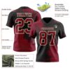 Custom Black Crimson-Cream 3D Pattern Abstract Brush Stroke Authentic Football Jersey