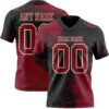 Custom Black Crimson-Cream 3D Pattern Abstract Brush Stroke Authentic Football Jersey