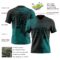 3DPattern8677-1 Custom Black Teal 3D Pattern Abstract Brush Stroke Authentic Football Jersey