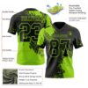 Custom Black Neon Green 3D Pattern Abstract Brush Stroke Authentic Football Jersey
