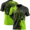 3DPattern8678 Custom Black Neon Green 3D Pattern Abstract Brush Stroke Authentic Football Jersey