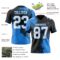 3DPattern8680-1 Custom Black White-Powder Blue 3D Pattern Abstract Brush Stroke Authentic Football Jersey