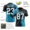 3DPattern8681-1 Custom Black White-Panther Blue 3D Pattern Abstract Brush Stroke Authentic Football Jersey