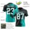 3DPattern8682-1 Custom Black White-Aqua 3D Pattern Abstract Brush Stroke Authentic Football Jersey