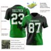 Custom Black White-Grass Green 3D Pattern Abstract Brush Stroke Authentic Football Jersey