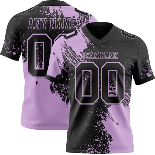 3DPattern8685 Custom Black Light Purple 3D Pattern Abstract Brush Stroke Authentic Football Jersey