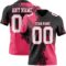 3DPattern8687 Custom Black White-Neon Pink 3D Pattern Abstract Brush Stroke Authentic Football Jersey