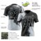 3DPattern8689-1 Custom Black Silver 3D Pattern Abstract Brush Stroke Authentic Football Jersey