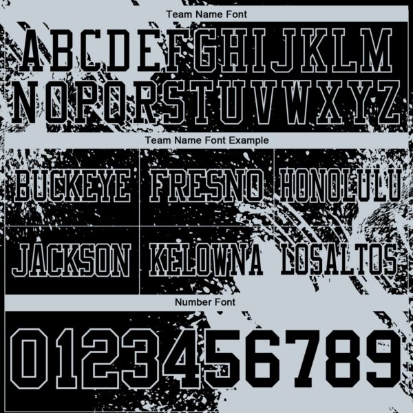 Custom Black Silver 3D Pattern Abstract Brush Stroke Authentic Football Jersey