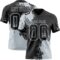 3DPattern8689 Custom Black Silver 3D Pattern Abstract Brush Stroke Authentic Football Jersey
