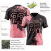 Custom Black Medium Pink 3D Pattern Abstract Brush Stroke Authentic Football Jersey