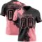 3DPattern8691 Custom Black Medium Pink 3D Pattern Abstract Brush Stroke Authentic Football Jersey