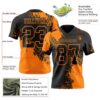 3DPattern8692-1 Custom Black Bay Orange 3D Pattern Abstract Brush Stroke Authentic Football Jersey