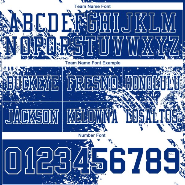 Custom Royal White 3D Pattern Abstract Brush Stroke Authentic Football Jersey