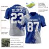 Custom Royal White-Gray 3D Pattern Abstract Brush Stroke Authentic Football Jersey