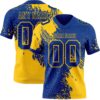 3DPattern8697 Custom Royal Yellow 3D Pattern Abstract Brush Stroke Authentic Football Jersey