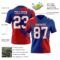 3DPattern8700-1 Custom Royal White-Red 3D Pattern Abstract Brush Stroke Authentic Football Jersey