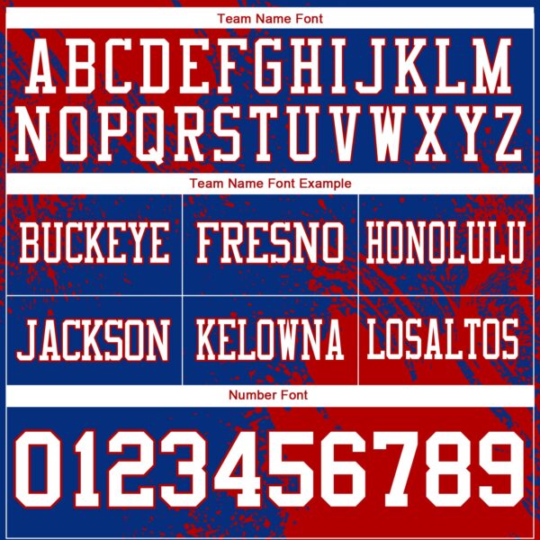 Custom Royal White-Red 3D Pattern Abstract Brush Stroke Authentic Football Jersey