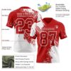 Custom Red White 3D Pattern Abstract Brush Stroke Authentic Football Jersey