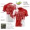 3DPattern8702-1 Custom Red White 3D Pattern Abstract Brush Stroke Authentic Football Jersey