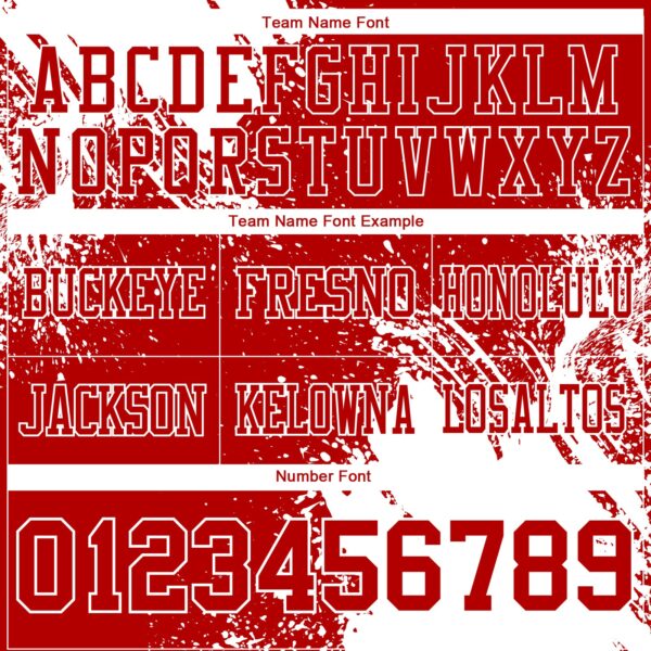 Custom Red White 3D Pattern Abstract Brush Stroke Authentic Football Jersey