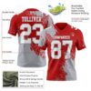 Custom Red White-Gray 3D Pattern Abstract Brush Stroke Authentic Football Jersey