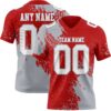 Custom Red White-Gray 3D Pattern Abstract Brush Stroke Authentic Football Jersey