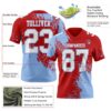 Custom Red White-Light Blue 3D Pattern Abstract Brush Stroke Authentic Football Jersey