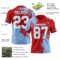 3DPattern8706-1 Custom Red White-Light Blue 3D Pattern Abstract Brush Stroke Authentic Football Jersey