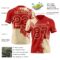 3DPattern8707-1 Custom Red Cream 3D Pattern Abstract Brush Stroke Authentic Football Jersey